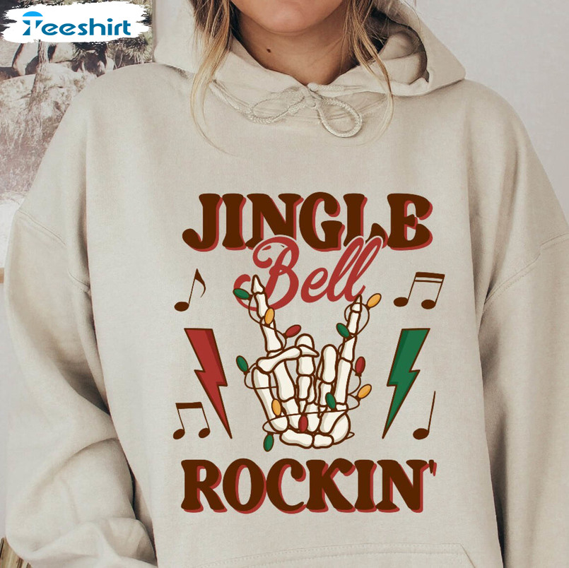 Jingle Bell Rockin Shirt, Retro Christmas Sweater Crewneck Sweatshirt