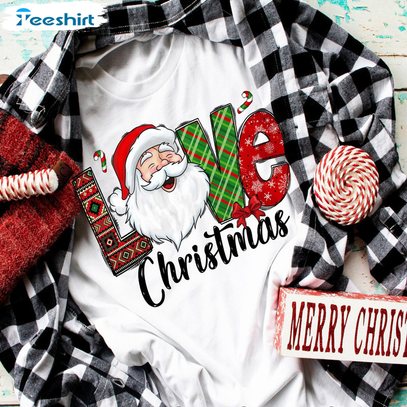 Love Christmas Shirt - X Mas Santa Claus Unisex Hoodie Sweatshirt