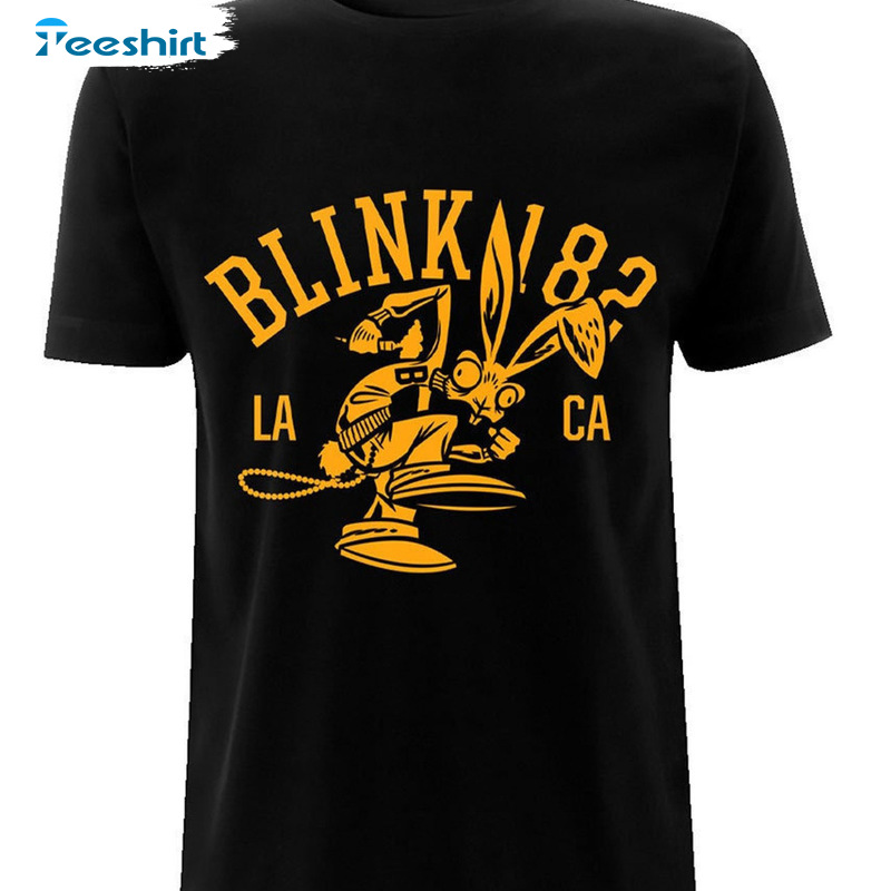 Blink 182 Shirt - Mascot Black Unisex Hoodie Trendy Short Sleeve Licensed Design