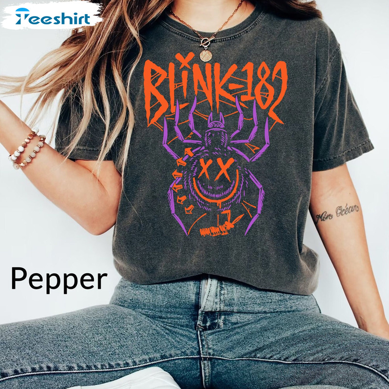 Blink Spider 182 Shirt - Halloween Colors Sweatshirt Long Sleeve