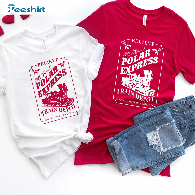 Polar Express Sweatshirt For Family - Christmas Train Depot Sweatshirt Unisex T-shirt