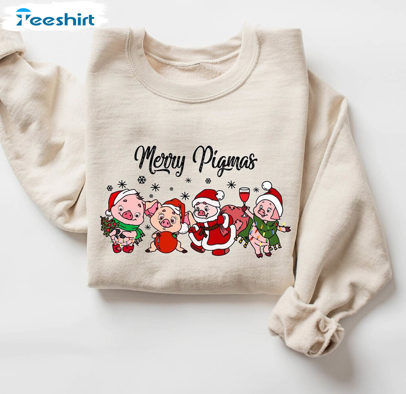 Merry Christmas Pig Shirt, Merry Pigmas Long Sleeve Short Sleeve