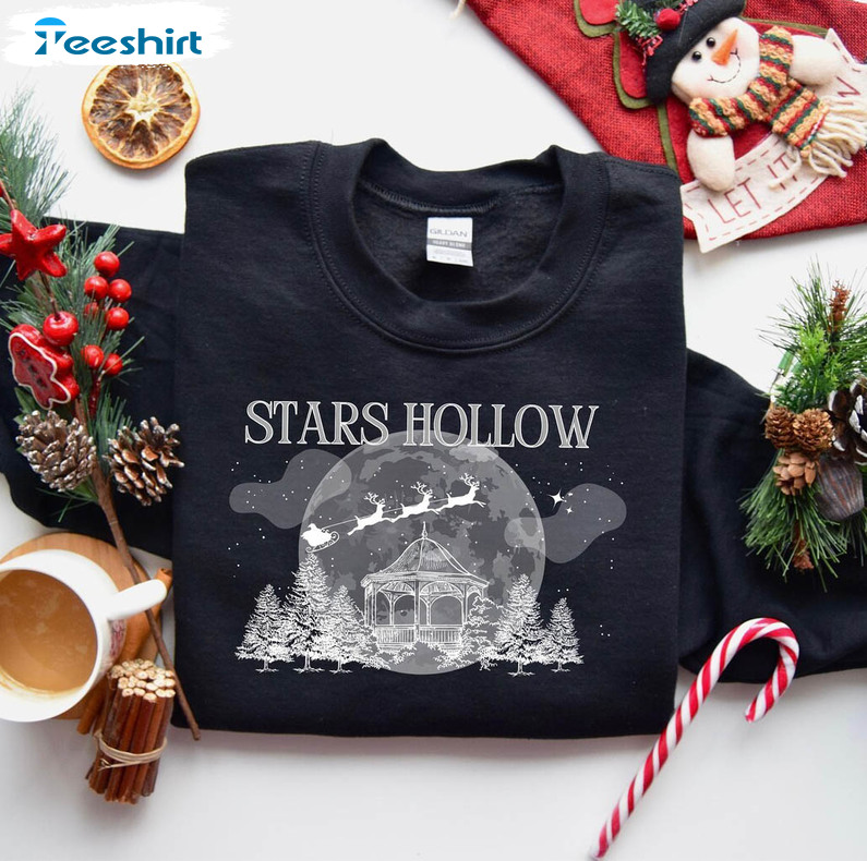 Stars Hollow Christmas Shirt, Winter Festival Christmas Short Sleeve Unisex Hoodie