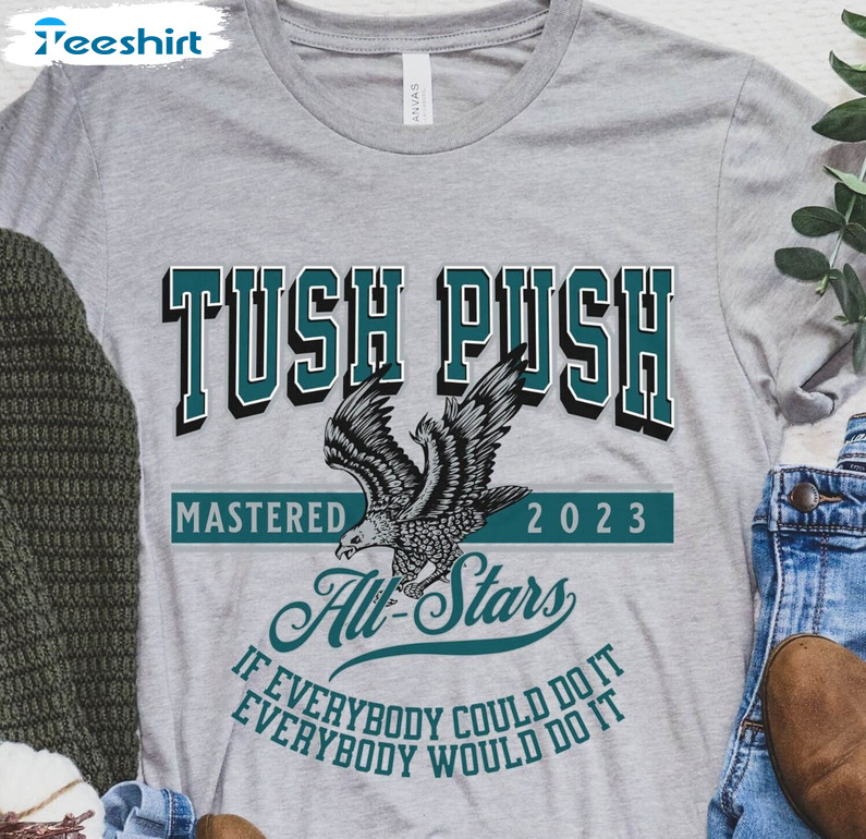 Philadelphia Tush Push Eagle Shirt, Football Long Sleeve Unisex Hoodie