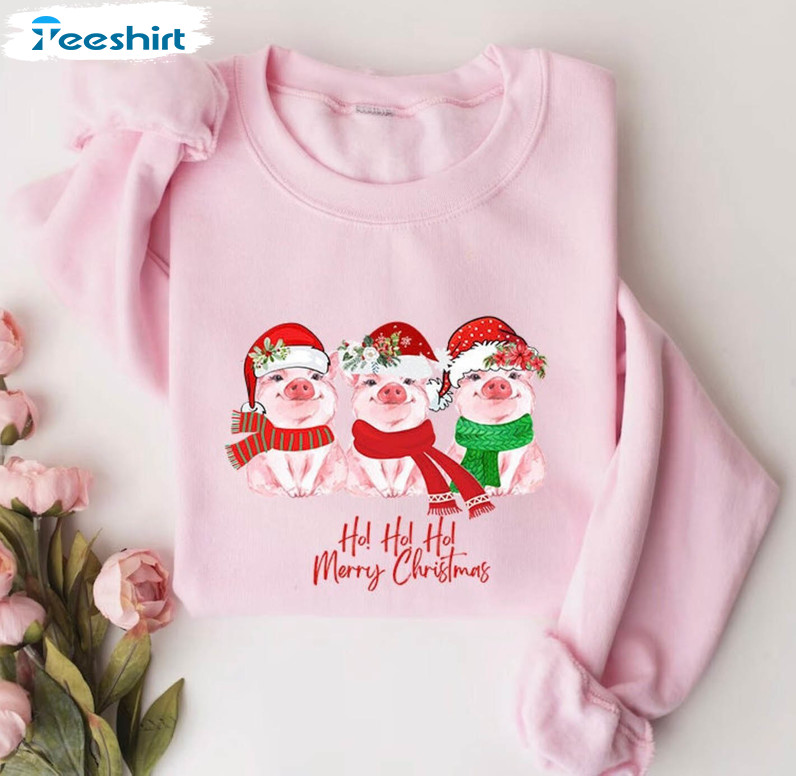 Christmas Pigs Cute Shirt, Christmas Funny Tee Tops Unisex Hoodie
