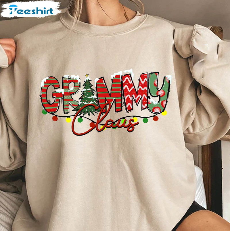 Grammy Claus Sweatshirt, Funny Christmas Long Sleeve Unisex Hoodie