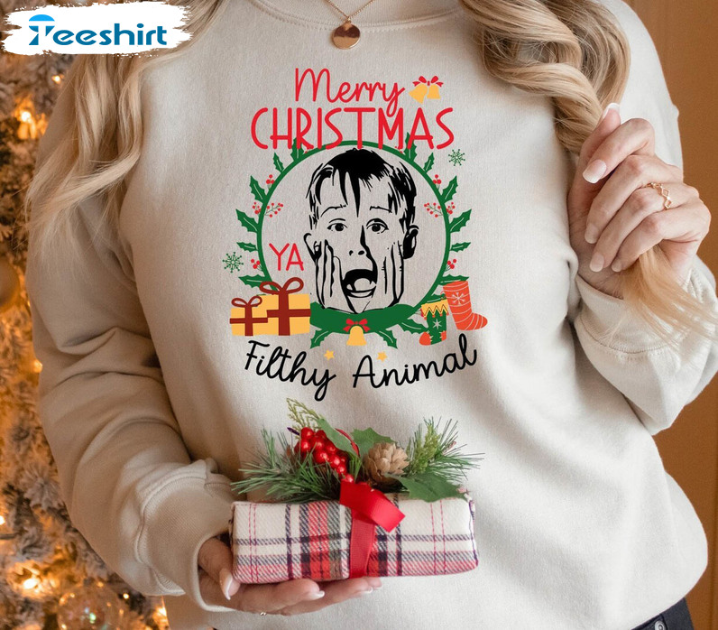 Merry Christmas Ya Filthy Animal Shirt, Christmas Saying Unisex Hoodie Tee Tops