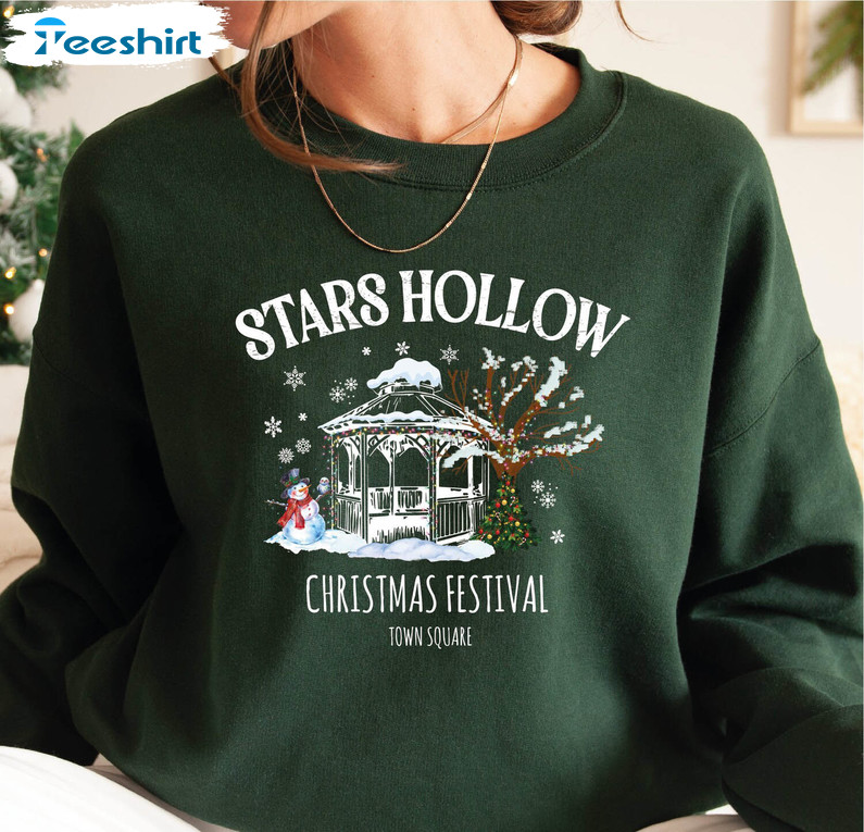 Stars Hollow Christmas Shirt, Hallow Winter Crewneck Sweatshirt Long Sleeve