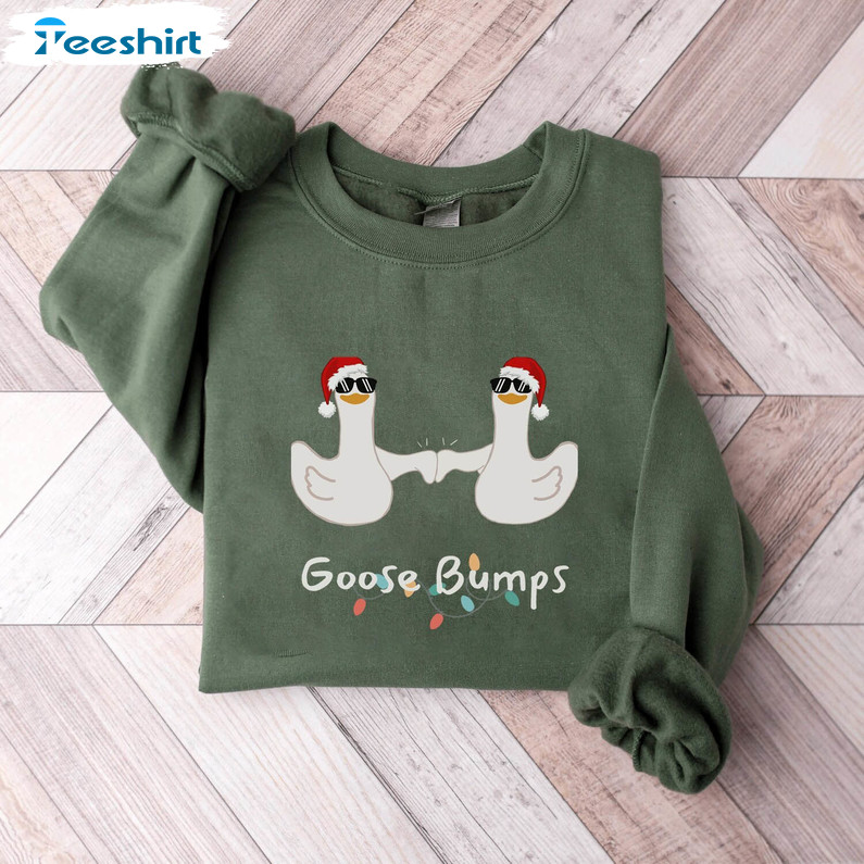 Goose Bumps Shirt, Christmas Family Long Sleeve Crewneck Sweatshirt