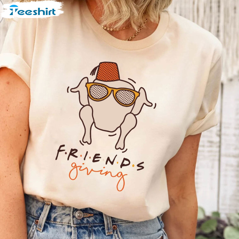 Friendsgiving Shirt, Turkey Head Friends Giving T-shirt Tee Tops