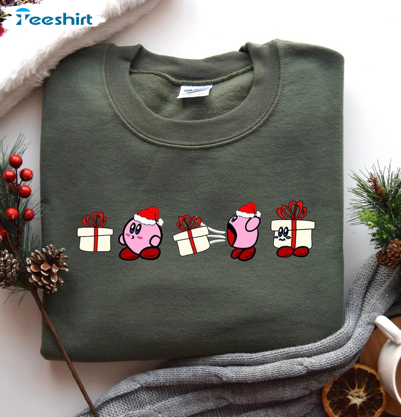 Kirby Christmas Cute Shirt, Funny Christmas Tee Tops Unisex Hoodie