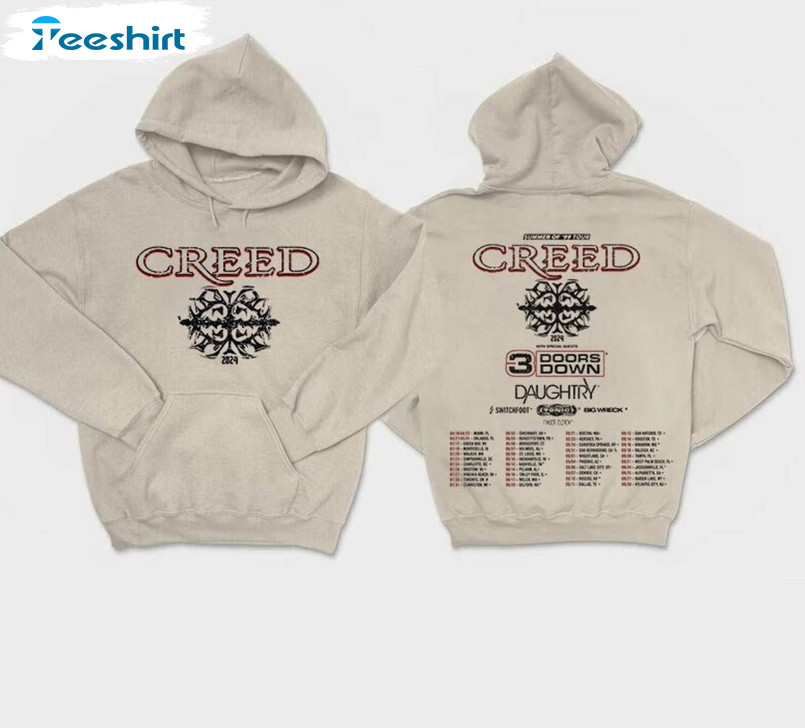 Creed Band Shirt, Creed 2024 Concert Short Sleeve Long Sleeve