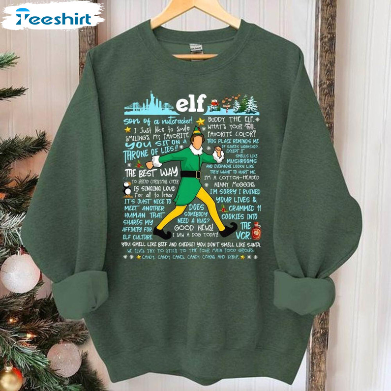 Buddy Elf Shirt, Elf Merry Christmas 2023 Buddy Short Sleeve Tee Tops