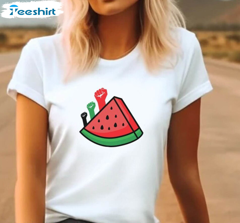 This Is Not A Watermelon Shirt, No War Palestine Flag Short Sleeve Sweater