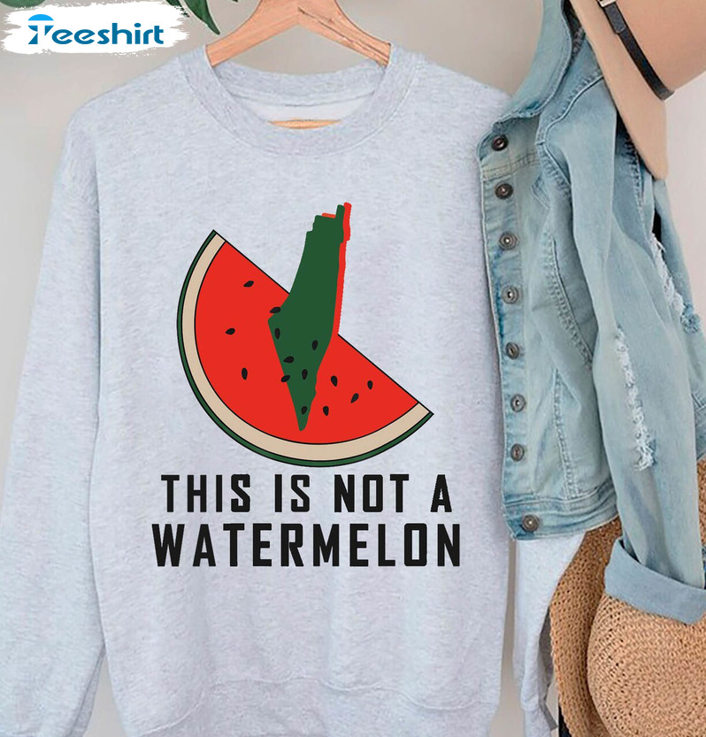 This Is Not A Watermelon Shirt, Palestine Strong Magritte Hoodie Tee Tops