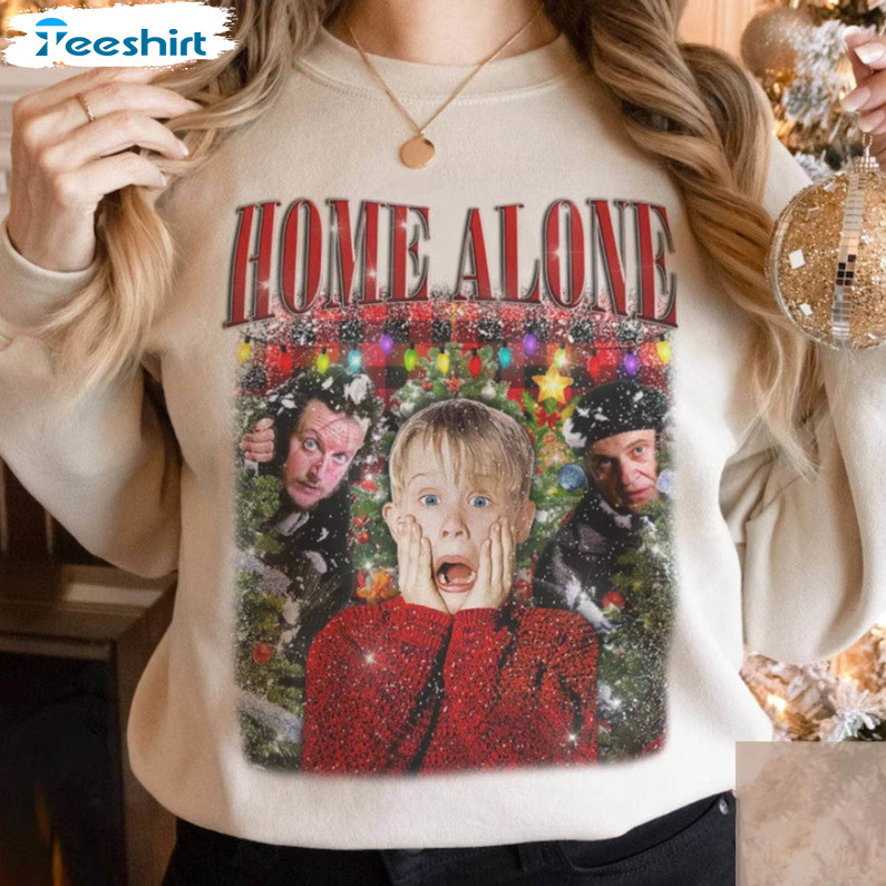 Vintage Home Alone Shirt, Home Alone Christmas Long Sleeve Tee Tops