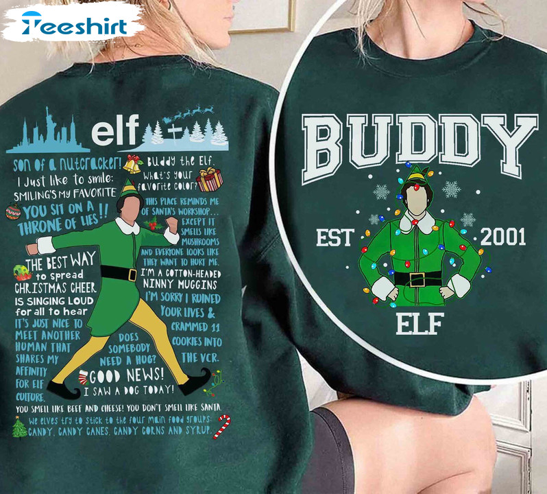 Buddy Elf Shirt, Vintage Quotes Christmas Light Long Sleeve Short Sleeve