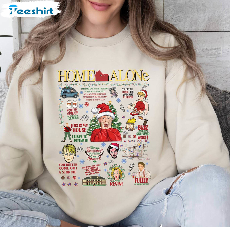 Home Alone Kevin Shirt, Christmas Movie Home Alone Sweater Short Sleeve