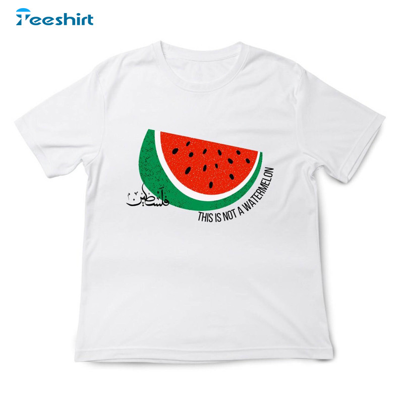 This Is Not A Watermelon Shirt, Palestine Watermelon Short Sleeve Sweater