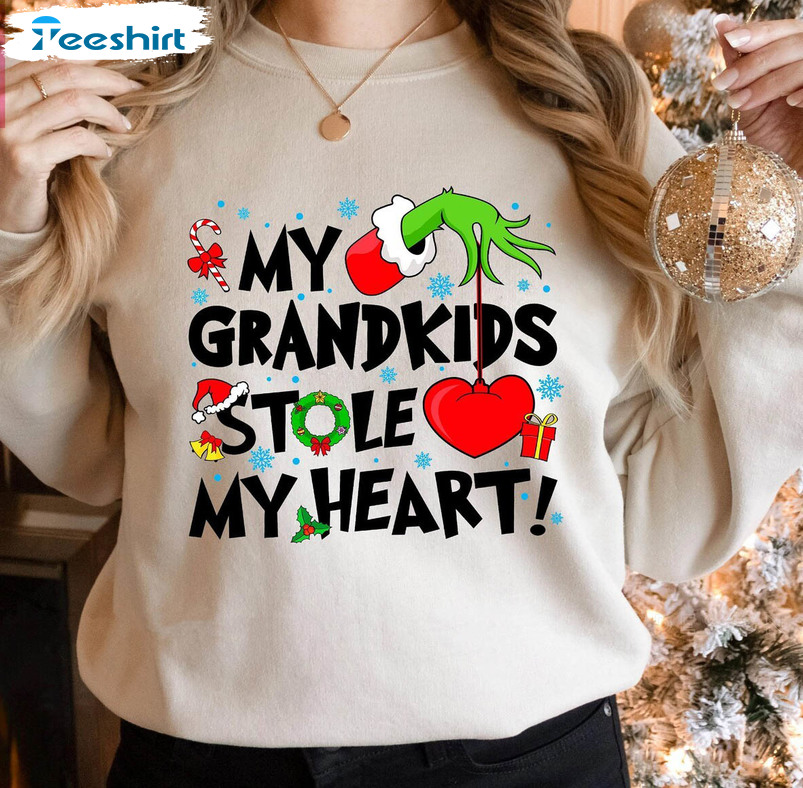 My Students Stole My Heart Shirt, Merry Christmas Grinch Long Sleeve Unisex Hoodie