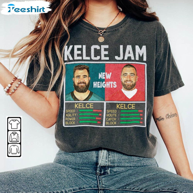 New Heights Sweatshirt, Kelce Jam New Heights Short Sleeve Crewneck Sweatshirt