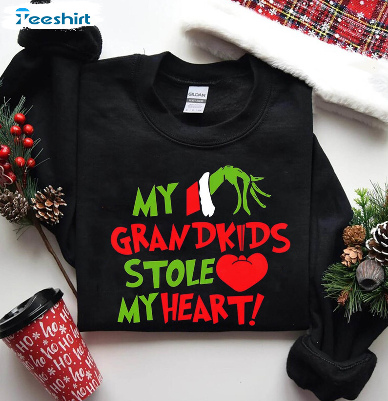 My Students Stole My Heart Shirt, Grinchmas Christmas Crewneck Sweatshirt Tee Tops