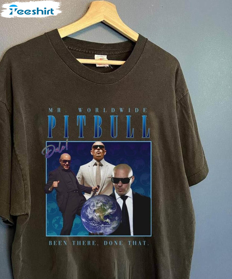 Pitbull Tour Shirt, Vintage Mr Worldwide Short Sleeve Sweater