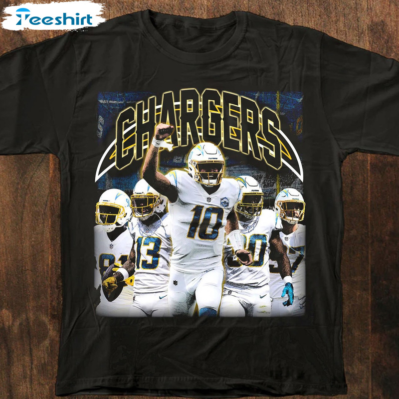 Justin Herbert T Los Angeles Chargers 100% Cotton T Vintage Retro 90s  Bootleg Design Shirt