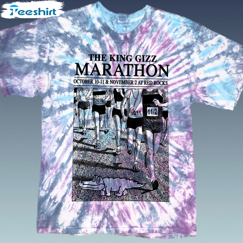 King Gizz Marathon Shirt - Red Rock Tee Tops Short Sleeve Trending