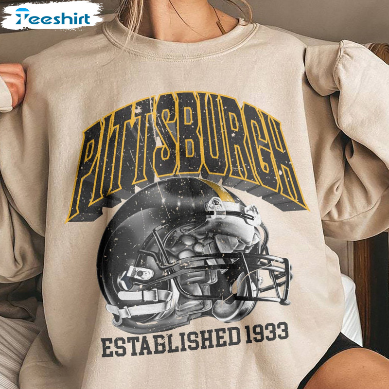 Pittsburgh Football Shirt - 90s Pittsburgh Pennsylvania Sweatshirt Short Sleeve