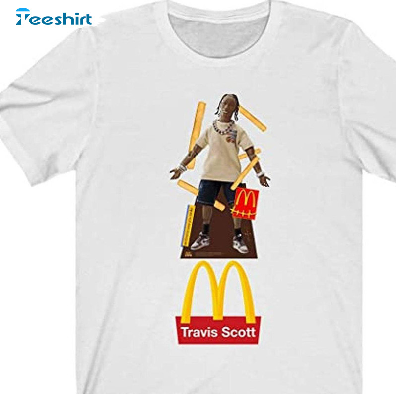 Travis Scott Mcdonalds Shirt, Mcdonald Meal Tee Tops Short Sleeve