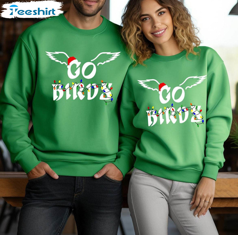 Go Birds Christmas Shirt, Philadelphia Eagles Go Birds Short Sleeve Hoodie