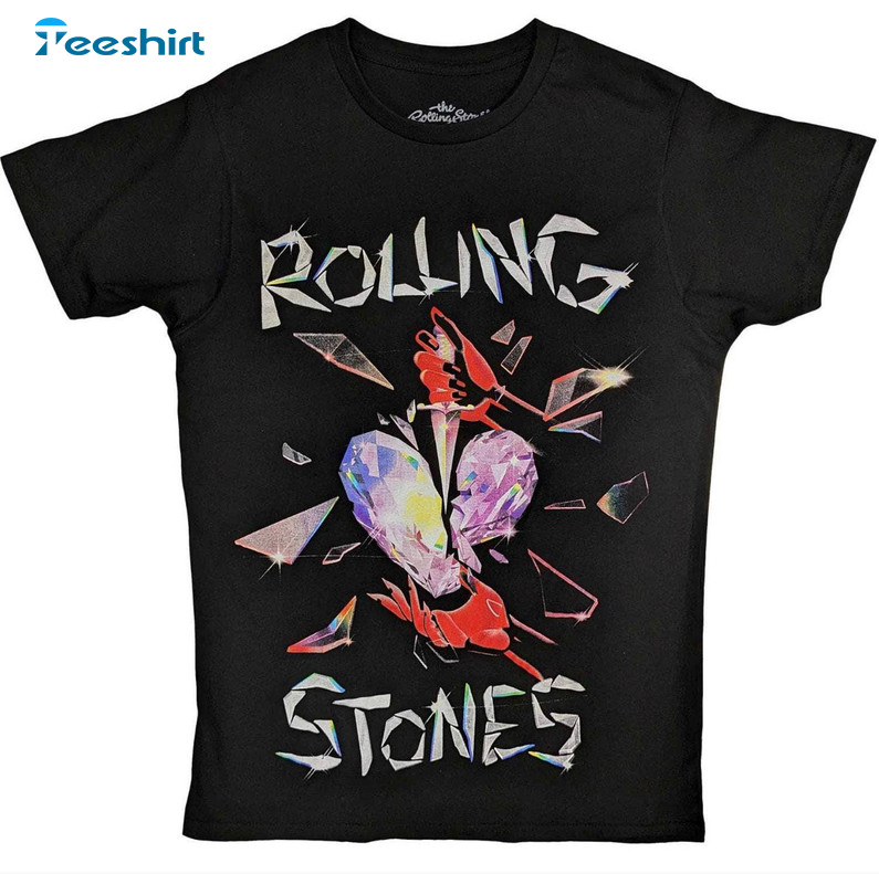 The Rolling Stones Shirt, Heart Black Sweater Crewneck Sweatshirt