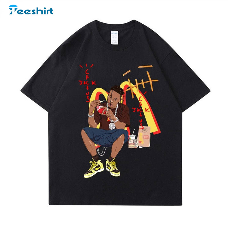 Travis Scott Mcdonalds Shirt, Cactus Jack Asap Rocky Unisex T Shirt Crewneck Sweatshirt