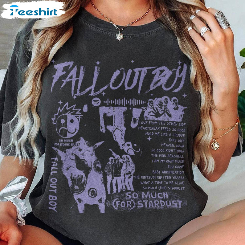 Fall Out Boy Shirt, Music World Tour Short Sleeve Sweater