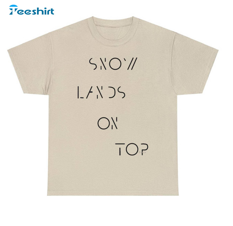 Snow Lands On Top Shirt, Trendy Sweater Short Sleeve