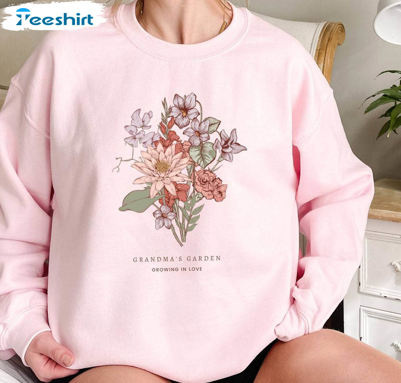 Birth Flower Grandma Shirt, Grandmas Garden Tee Tops T-shirt