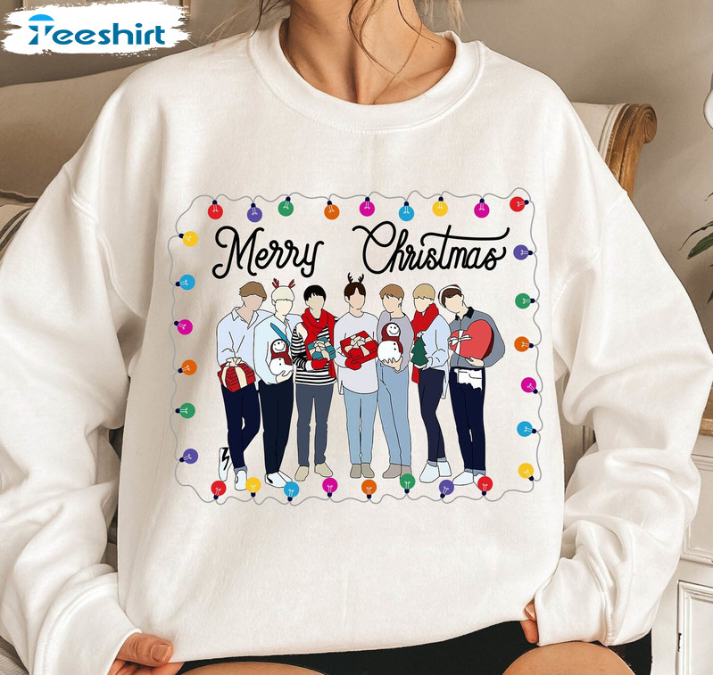 Bts Christmas Shirt, Bts Xmas Short Sleeve Tee Tops