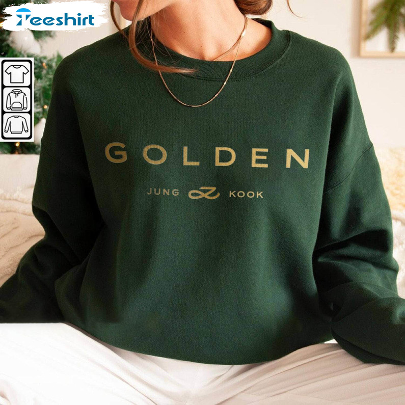 Jungkook Golden Album Shirt, Bangtan Jung Kook Unisex Hoodie Long Sleeve