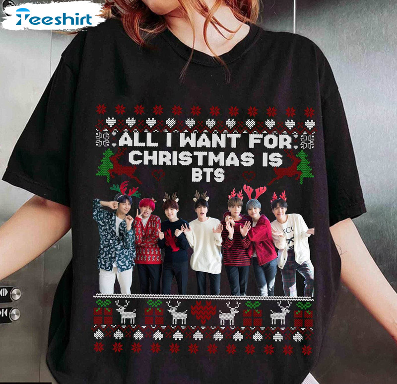 Bts Christmas Shirt, Bangtang Kpop Long Sleeve Short Sleeve