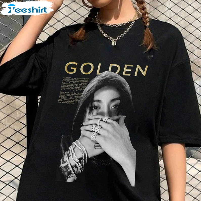 Jungkook Golden Album Shirt, Jungkook Vintage Sweater Short Sleeve