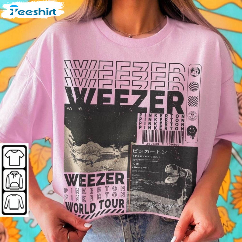 Weezer Music Shirt, Vintage Weezer World Tour 2023 Short Sleeve Long Sleeve