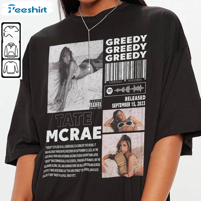 Tate Mcrae Music Shirt, Greedy Album Long Sleeve T-shirt