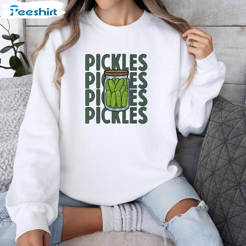 Comfort Canned Pickles Christmas Shirt, Retro Pickle Hoodie Long Sleeve