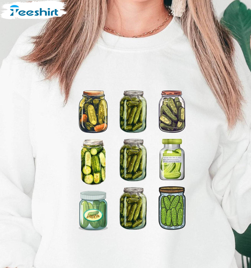 Canned Pickles Christmas Shirt, Trendy Long Sleeve Tee Tops For Pickles Lovers