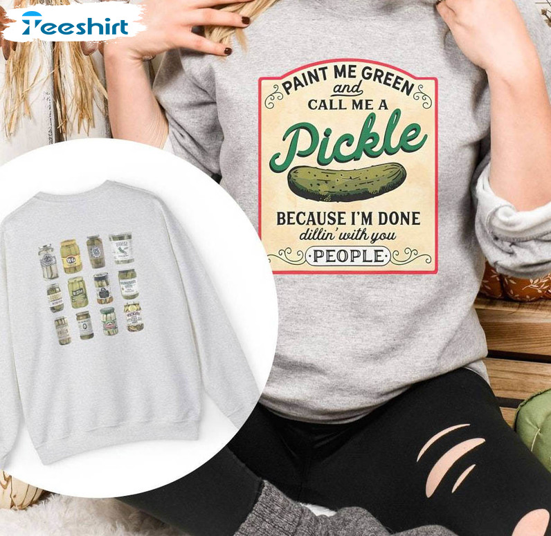 Canned Pickles Christmas Shirt, Modern Pickle Crewneck Sweatshirt