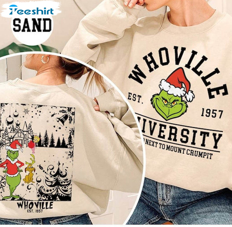 Whoville University Sweatshirt, Creative Grinchmas Long Sleeve Tank Top