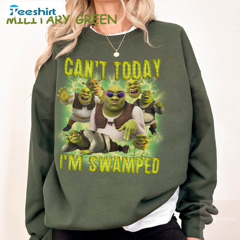 Can't Today I'm Swamped Shirt, Disney Fiona Princess Long Sleeve Crewneck