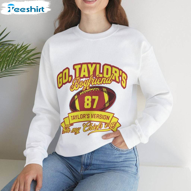 Go Taylor's Boyfriend Sweatshirt, Groovy Travis Kelce Sweatshirt Long Sleeve