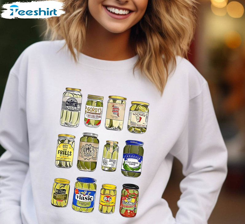 Canned Pickles Christmas Shirt, Homemade Pickles Inspired Sweater Short Sleeve